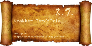 Krakker Terézia névjegykártya
